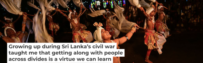 Traditional dancers perform in front of the Buddhist Temple of the Tooth, celebrating the Buddhist festival of Esala Perahera, in Kandy, Sri Lanka, on Aug. 8, 2025. Ishara S. Kodikara/AFP via Getty Images